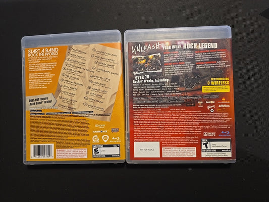 Guitar Hero 3 Legends of Rock/ Rock Band Country Track Pack PS3 Bundle Tested &