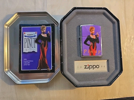 1996 Zippo Lighter Pinup Of The Year JOAN Zippo Salutes Pinup Girls NEW In Tin