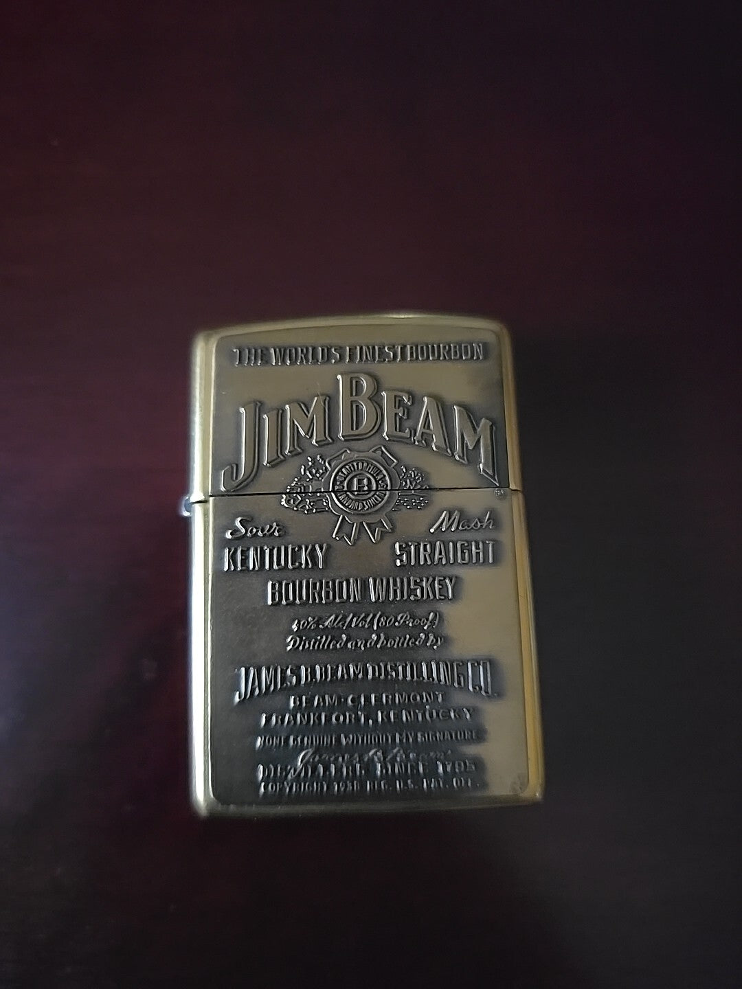 Vintage Jim Beam Brass Zippo Lighter Untested Never Used