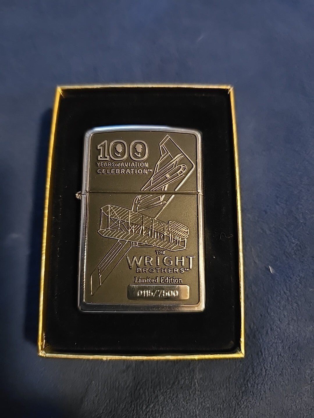 2003 Limited Edition Wright Brothers 100th Anniversary Zippo Lighter 0115/7500