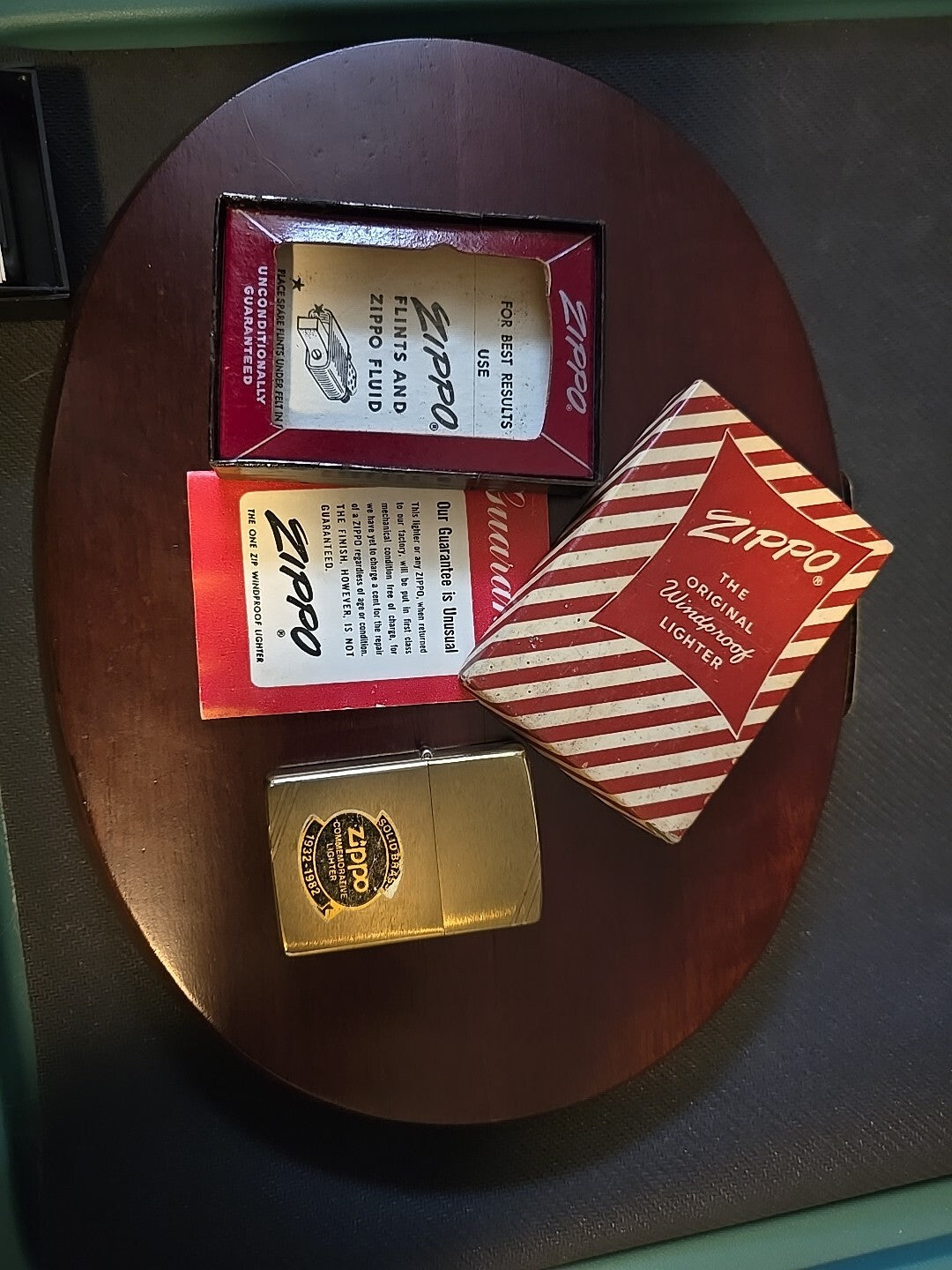 Solid Brass Commemorative Zippo 1932-1982 Vintage Never Lit W/ Vintage Box