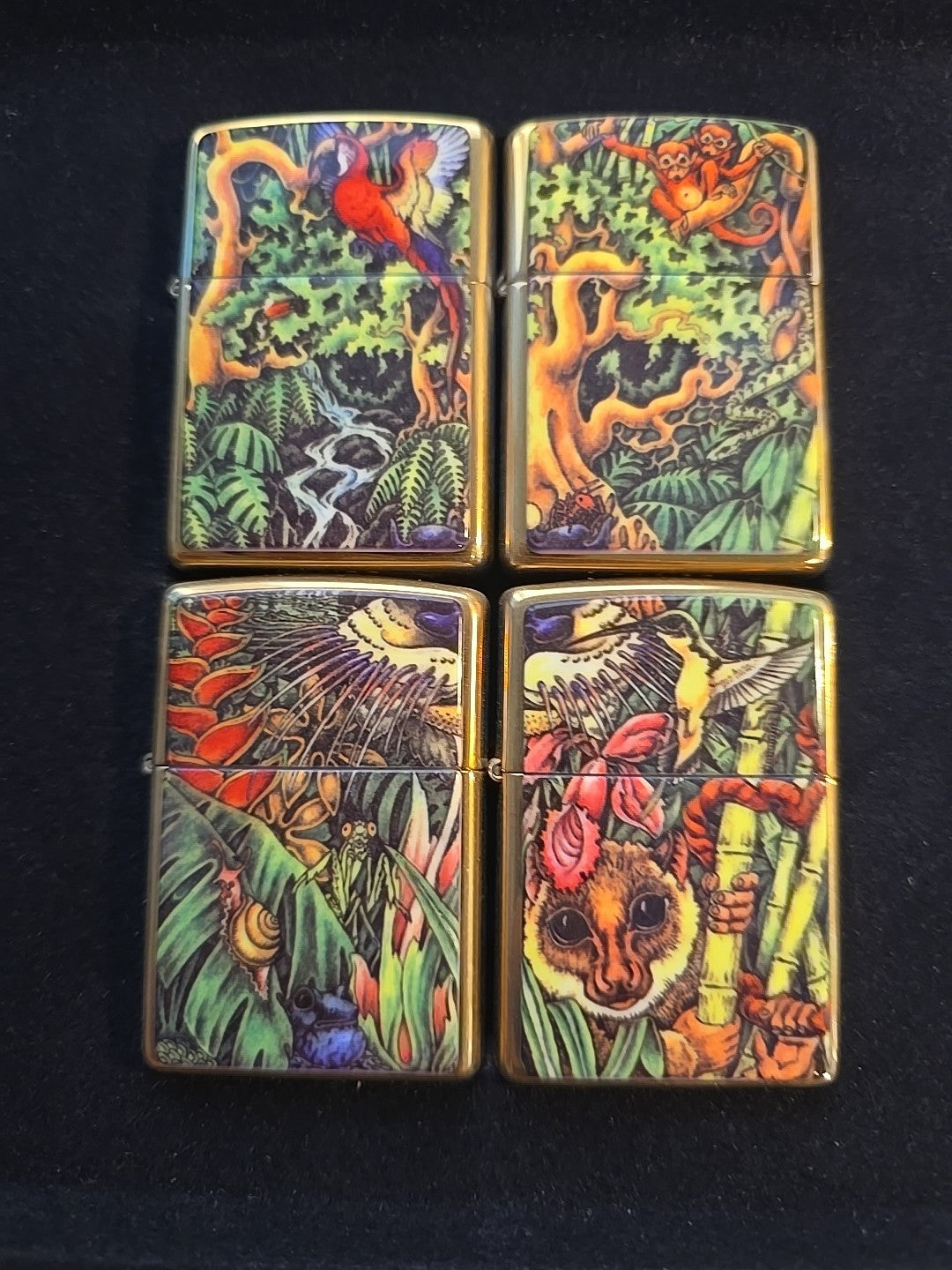 1995 ZIPPO Limited Edition SET OF 4 Mysteries Of The Forest Lighters NEW UNUSED