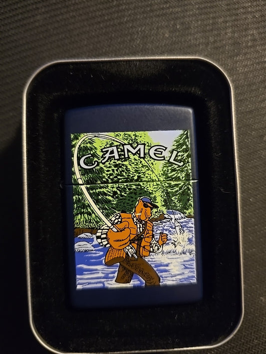 CAMEL CIGARETTES JOE CAMEL FLY FISHING ZIPPO LIGHTER MINT IN BOX 1997