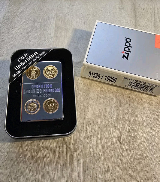 2002 Zippo Lighter - Operation Enduring Freedom  01528/10000