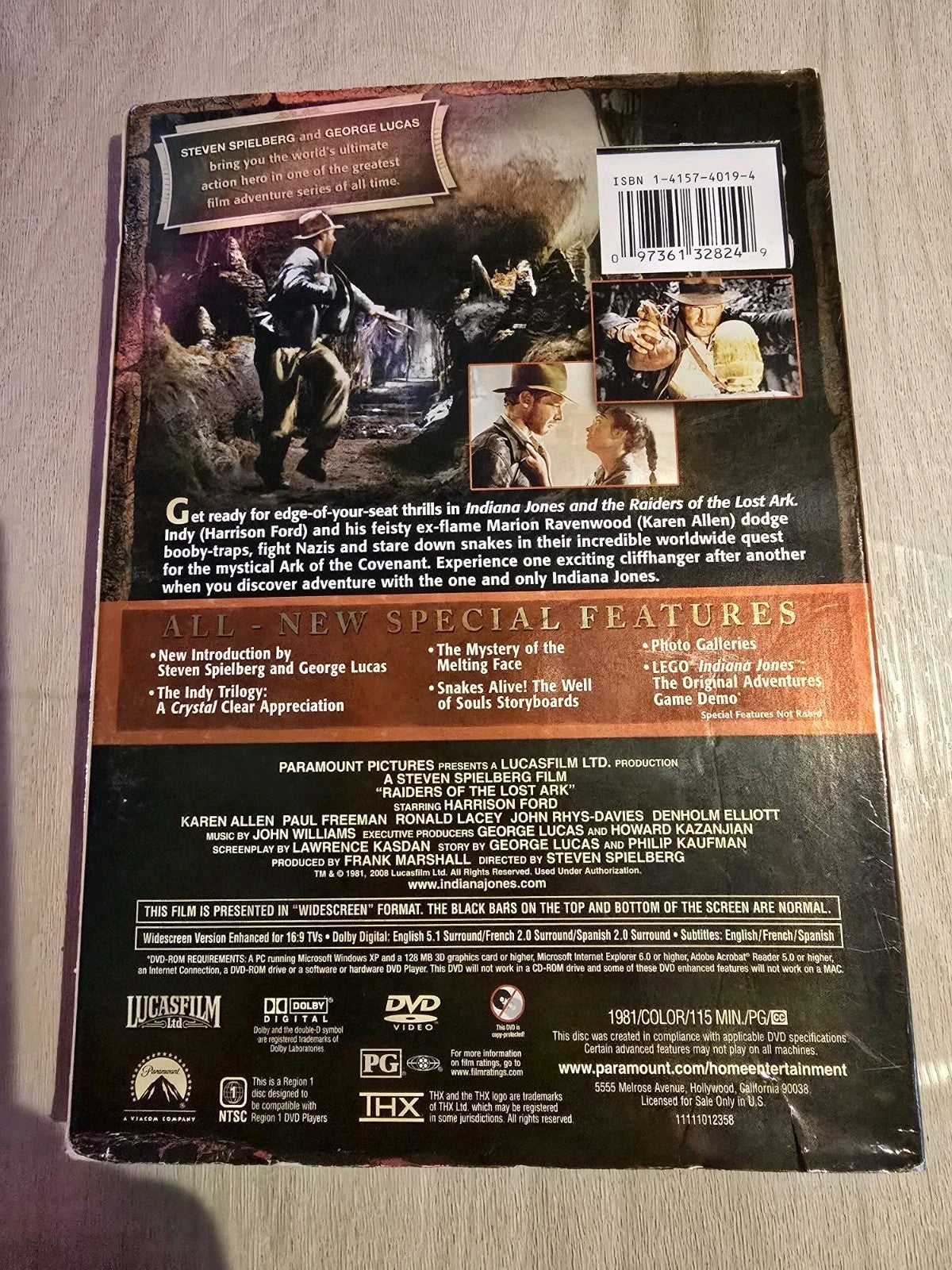 Indiana Jones and the Raiders of the Lost Ark (DVD, 1981)