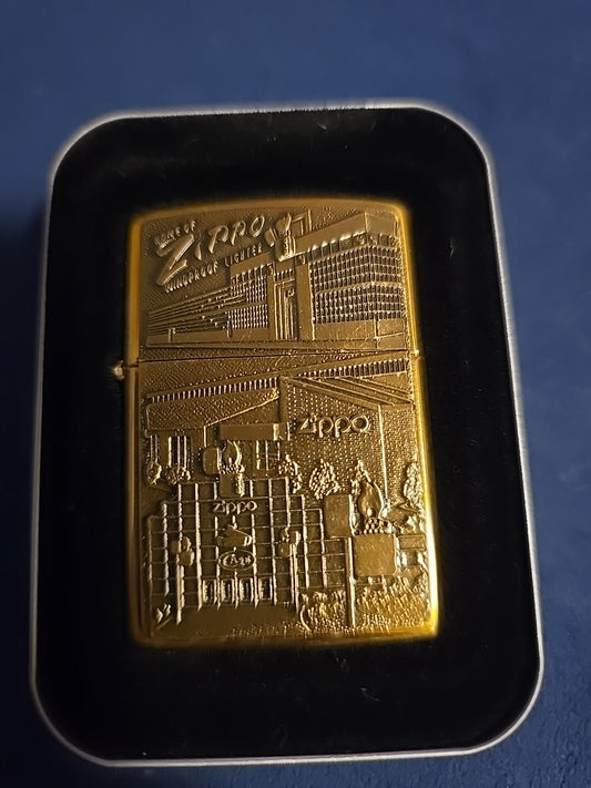 ZIPPO BUILDINGS BRASS LIGHTER 1999