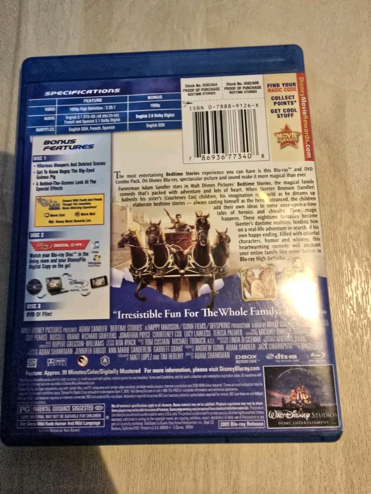 Bedtime Stories (Blu-ray Disc, 2009, 3-Disc Set)