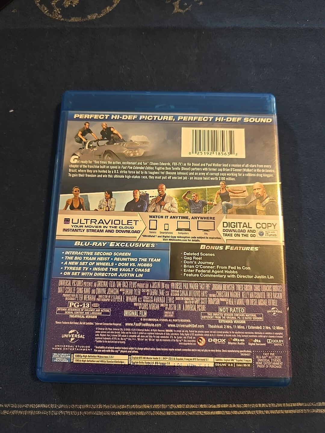 Fast Five On Blu-Ray with Vin Diesel 5 Very Good