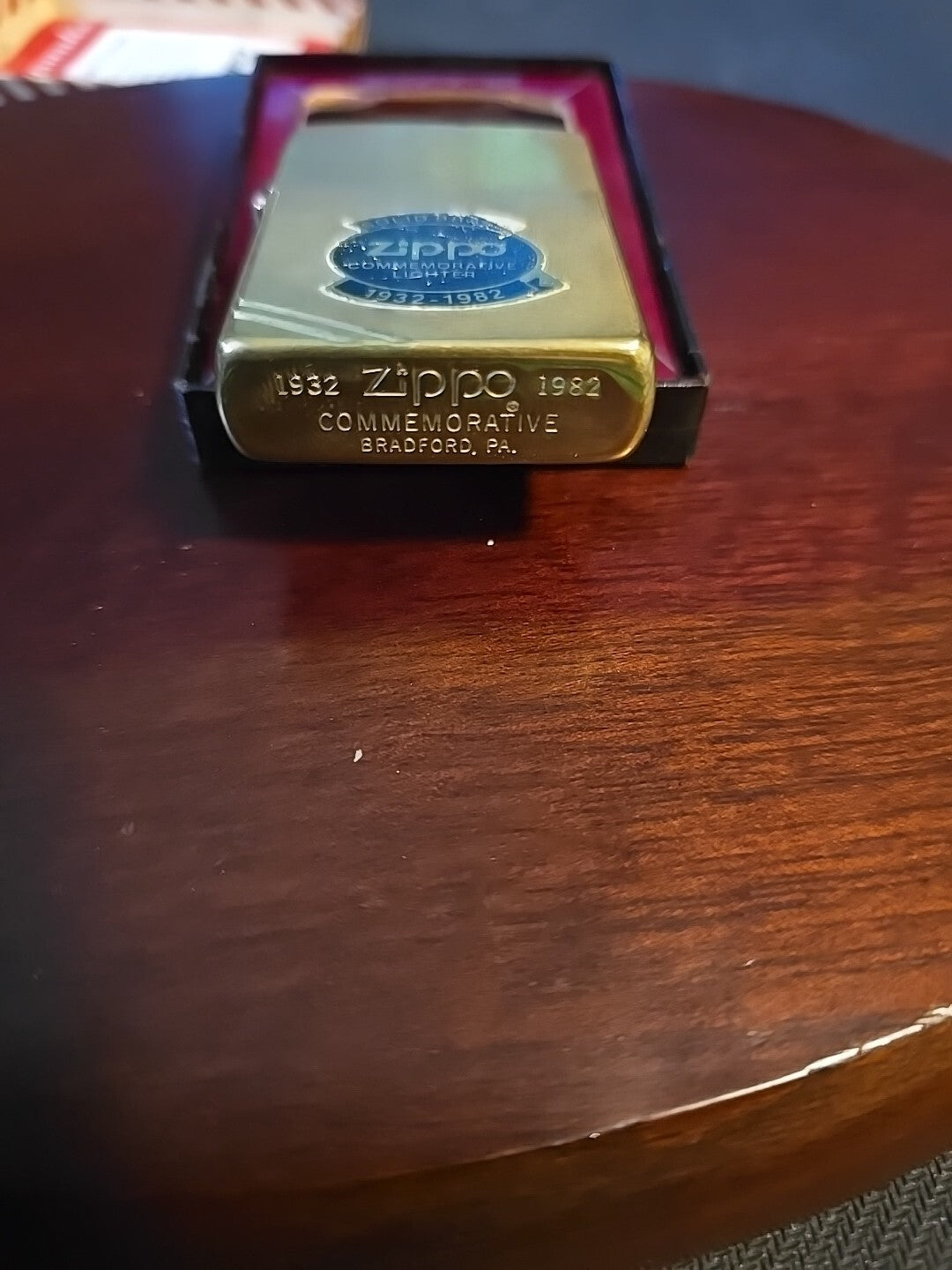 Solid Brass Commemorative Zippo 1932-1982 Vintage Never Lit W/ Vintage Box