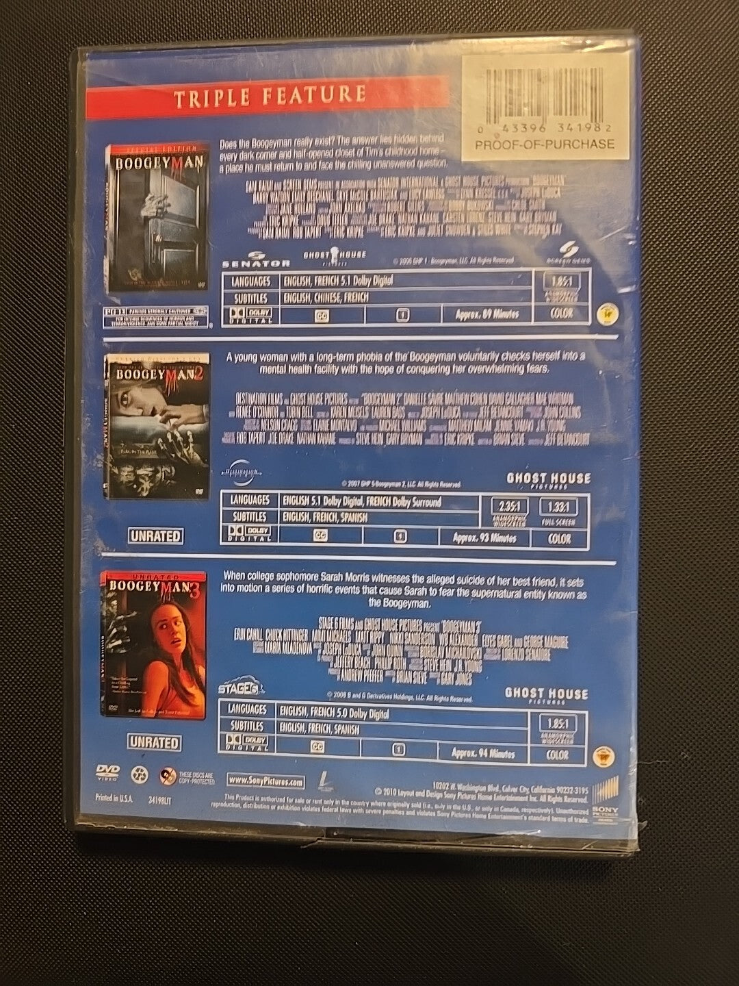 BOOGEYMAN 1 2 & 3 Trilogy DVD Set Horror Lucy Lawless Emily Deschanel RARE