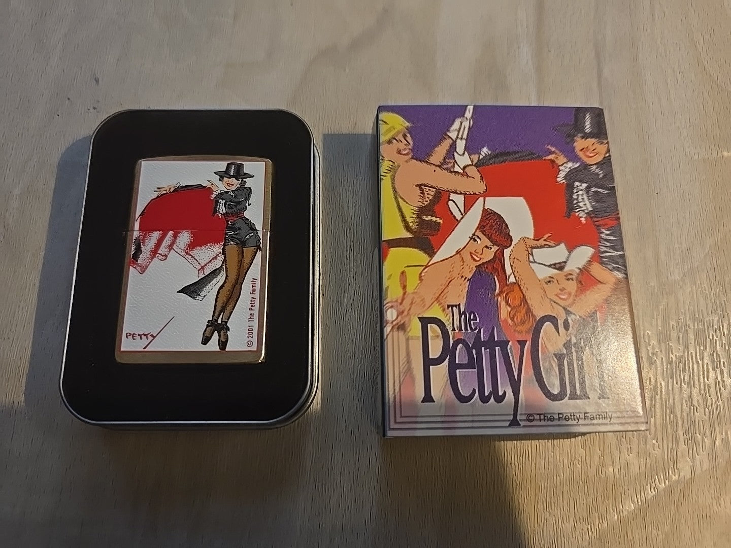 VINTAGE 2000 PETTY GIRL ZIPPO "MATADOR" PINUP ART BRASS LIGHTER Unfired