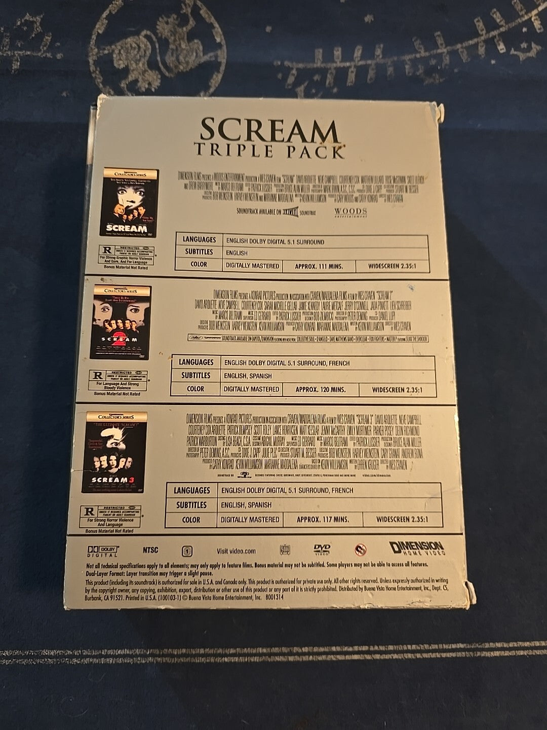 Scream Trilogy Box (3 Disk DVD Set)