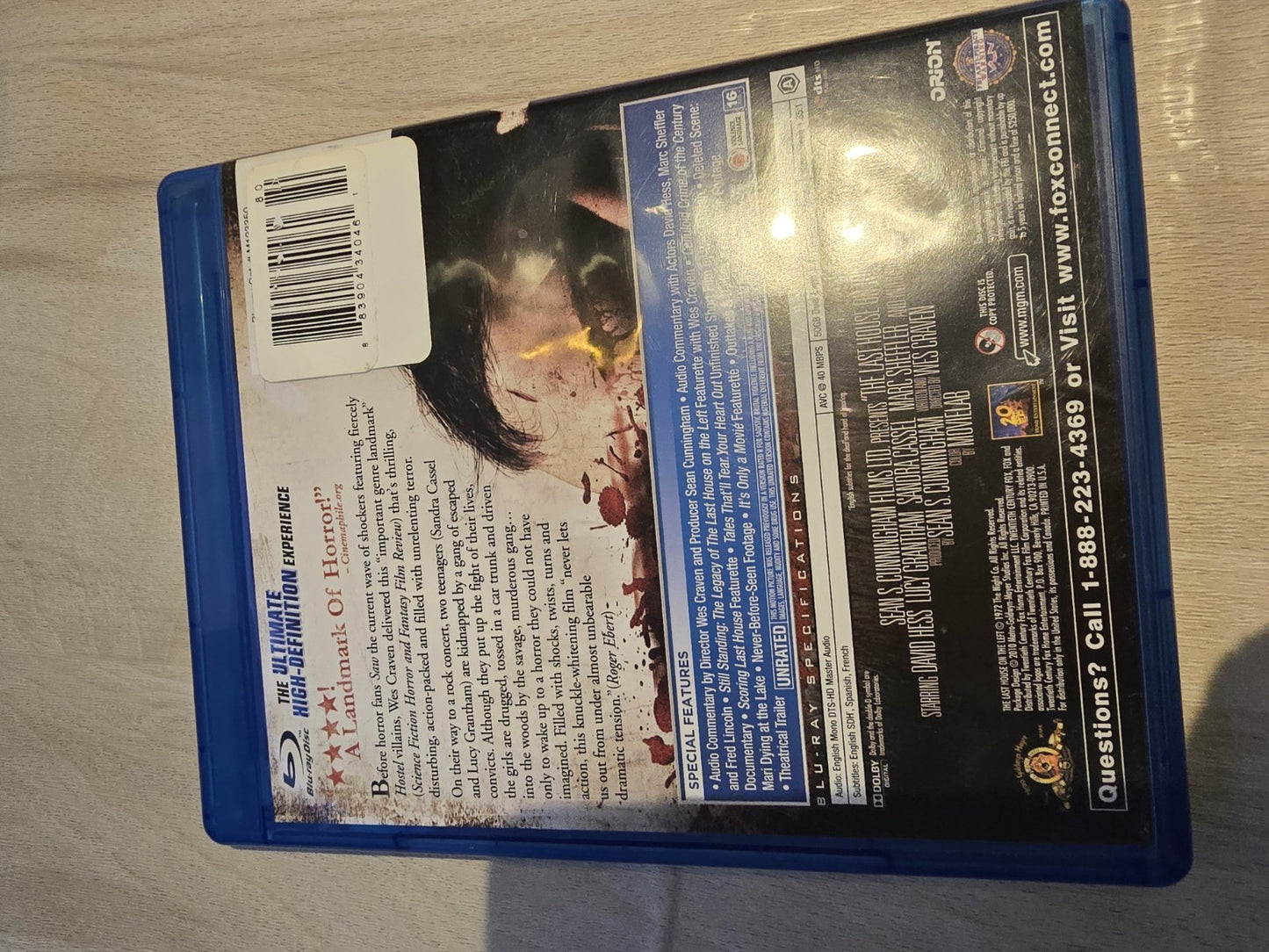 The Last House on the Left Blu Ray Horror Gore Suspense Unrated