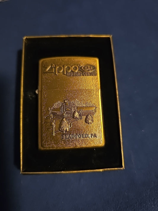 ZIPPO CASE Visitors Center Emblem Brass Lighter  - New, Sealed & Unfired in box