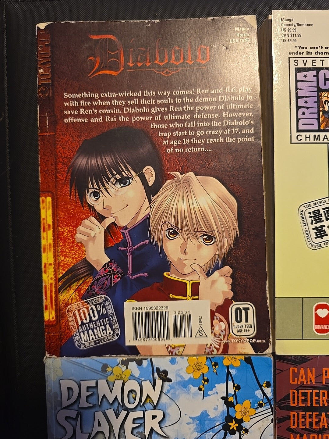 4 Manga Lot Diabolo 1, Demon Slayer 3, DramaCon 3, & Tsubasa 3