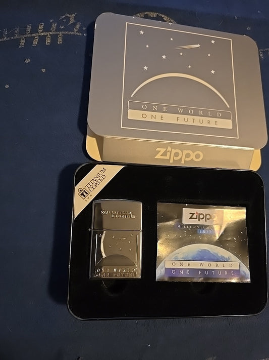 1999 Millennium Edition "One World...One Future" Zippo Lighter MINT, Unfired (B)