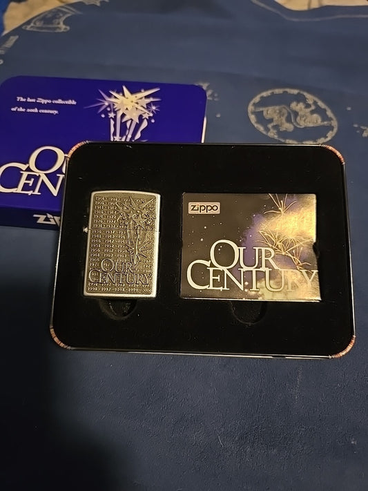 Vintage New Unfired ZIPPO 1999 OUR CENTURY LIGHTER 213F
