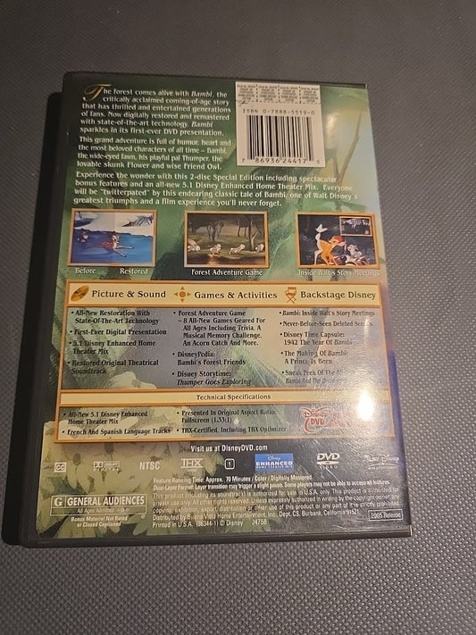 Bambi (DVD, 2005, 2-Disc Set, Special Edition/Platinum Edition)