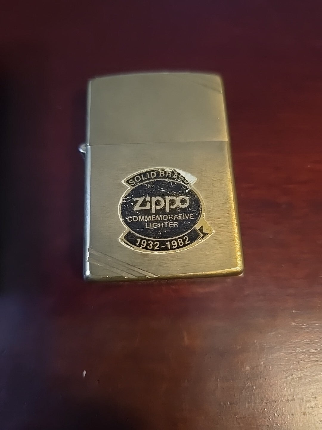 Solid Brass Commemorative Zippo 1932-1982 Vintage Never Lit W/ Vintage Box
