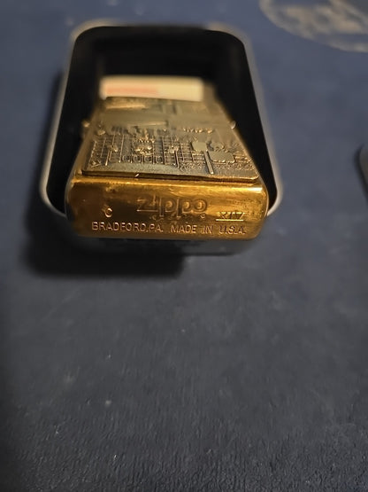 ZIPPO BUILDINGS BRASS LIGHTER 1999