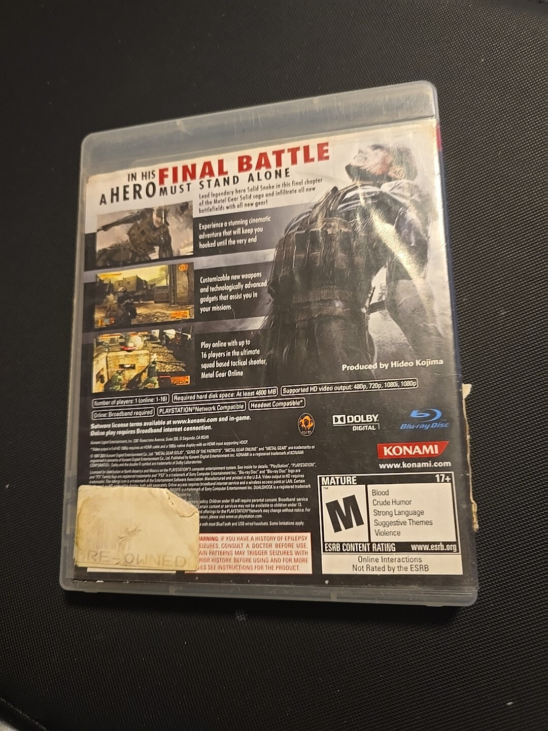 Metal Gear Solid 4: Guns of the Patriots PS3 Tested & Works