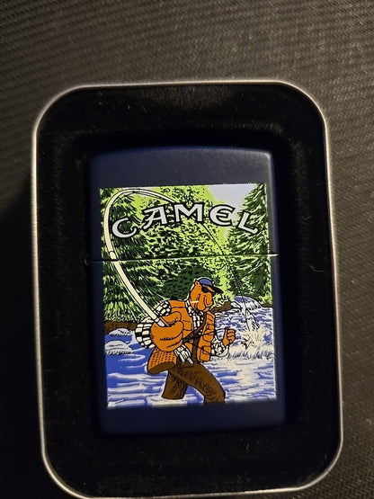 CAMEL CIGARETTES JOE CAMEL FLY FISHING ZIPPO LIGHTER MINT IN BOX 1997