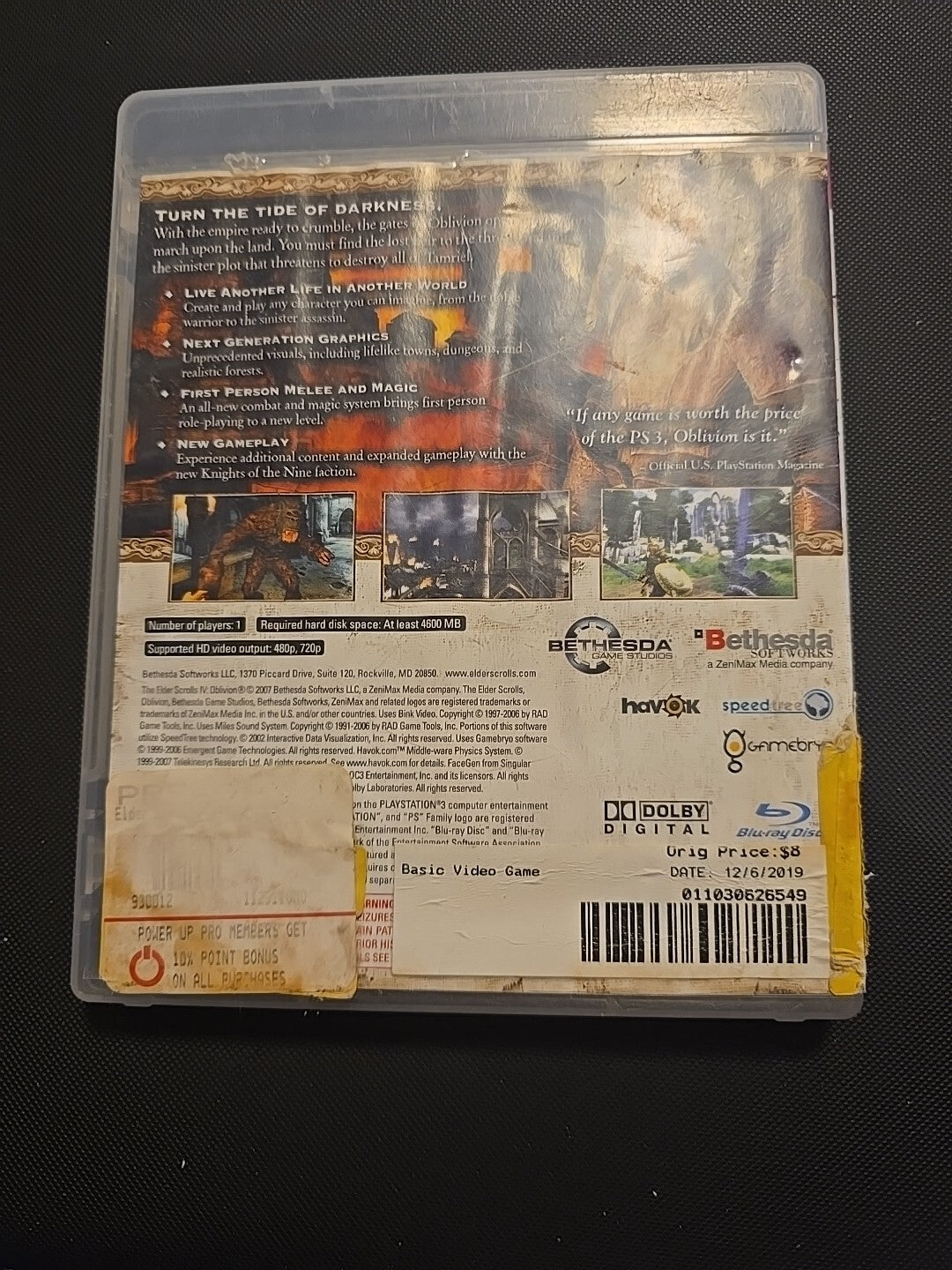 Elder Scrolls Iv: Oblivion/ Skyrim PS3 Bundle Tested & Works