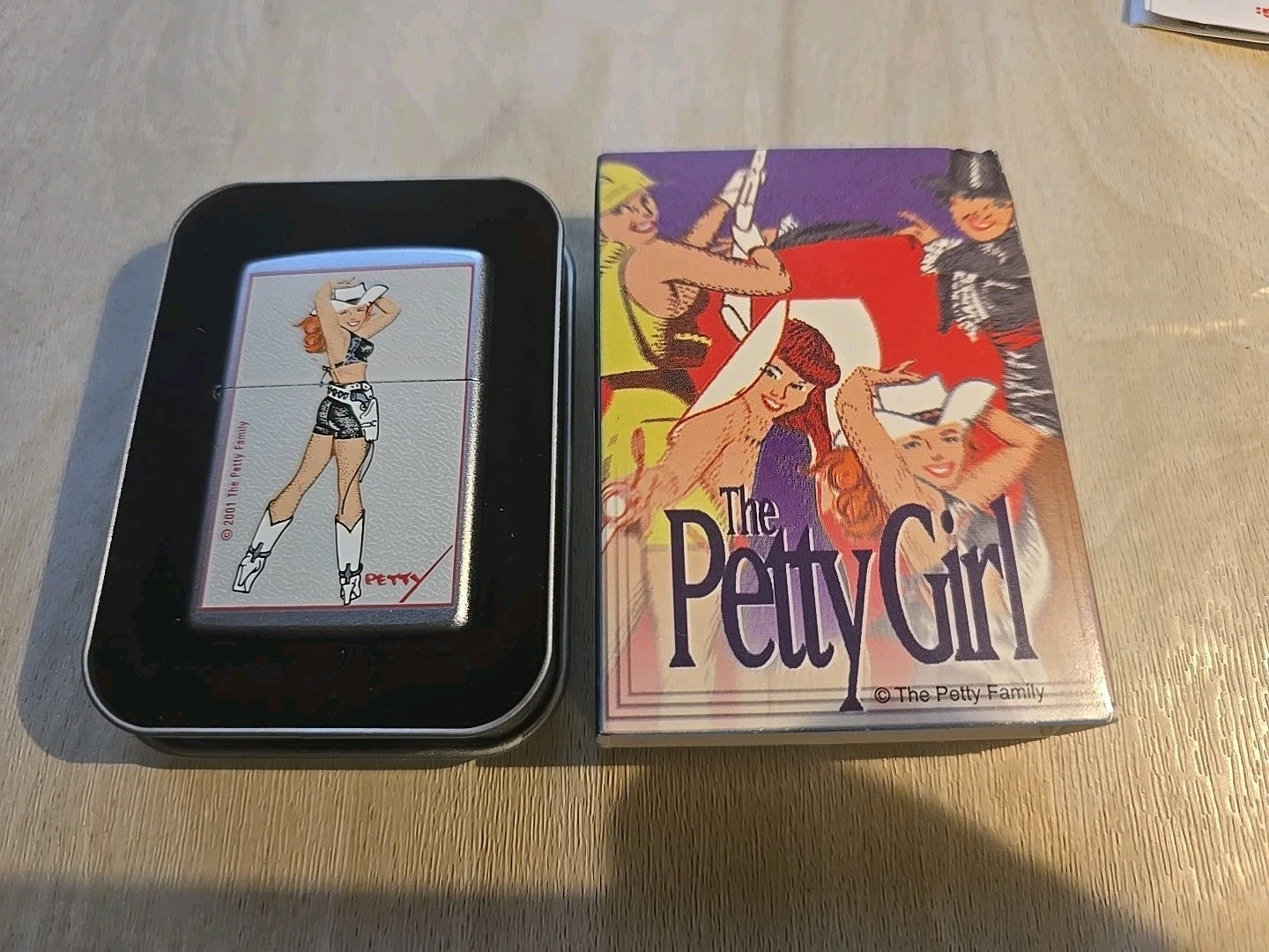 VINTAGE GEORGE PETTY GIRL PINUP PISTOL PRETTY ZIPPO LIGHTER SEXY   (B24)