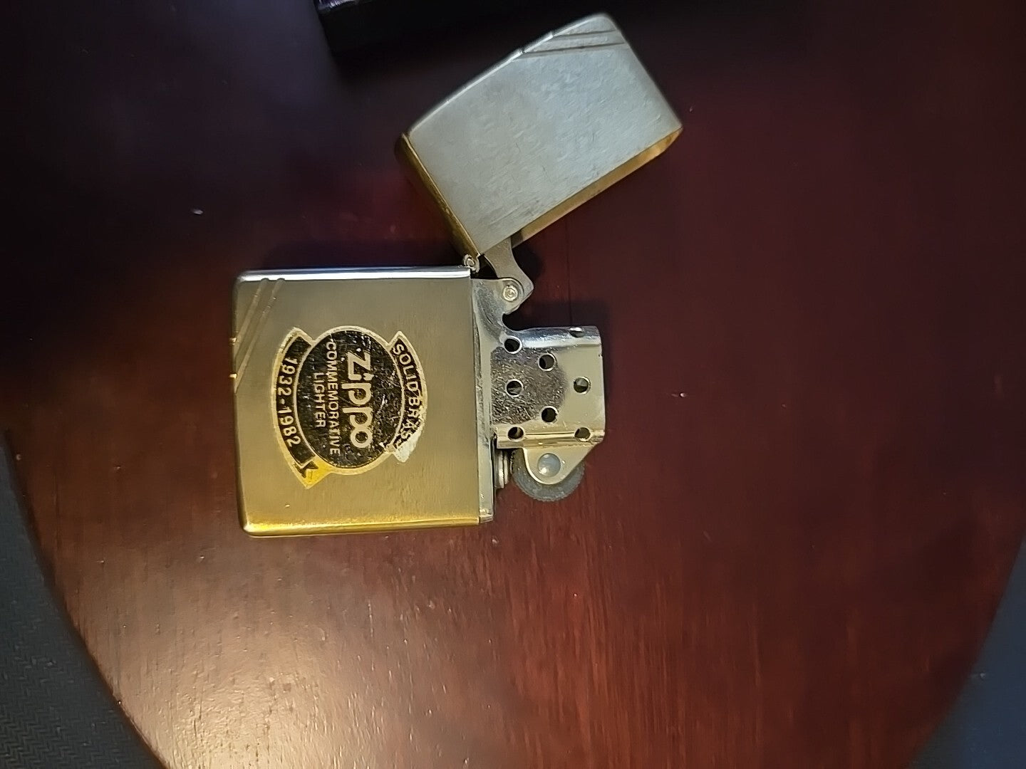 Solid Brass Commemorative Zippo 1932-1982 Vintage Never Lit W/ Vintage Box