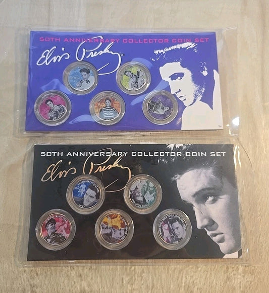 Elvis Presley 50th Anniversary Commemorative Collector Coin Set Morgan Mint NEW