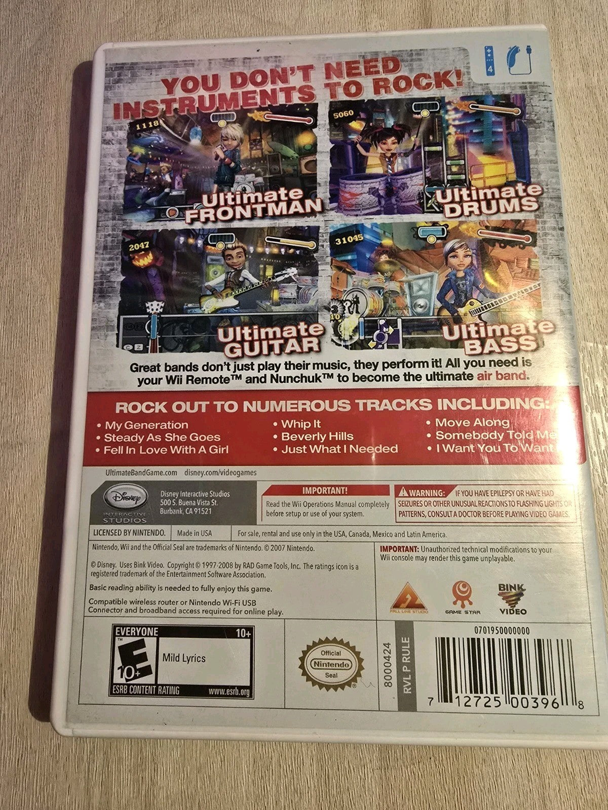 Ultimate Band Nintendo Wii Tested & Works