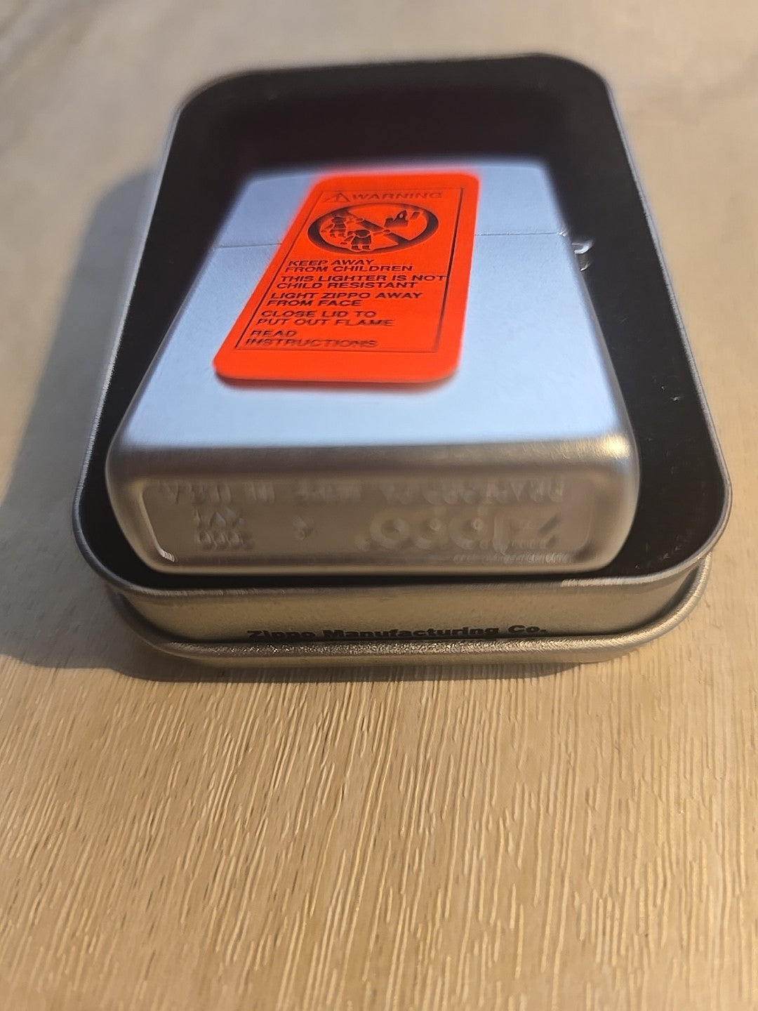 ZIPPO 2000 THE PETTY GIRL SHARPSHOOTER SATIN CHROME LIGHTER Unfired K152
