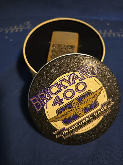 VINTAGE 1994 BRICKYARD 400 INAUGURAL RACE BRASS ZIPPO LIGHTER WITH TIN