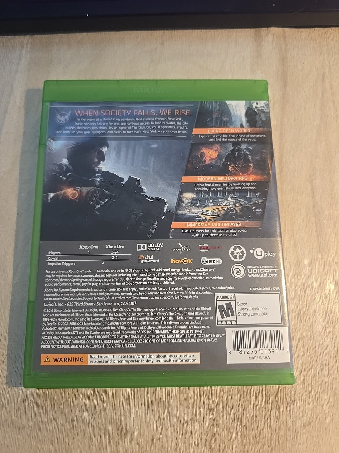 Tom Clancy's: The Division Day One Edition - Microsoft Xbox One