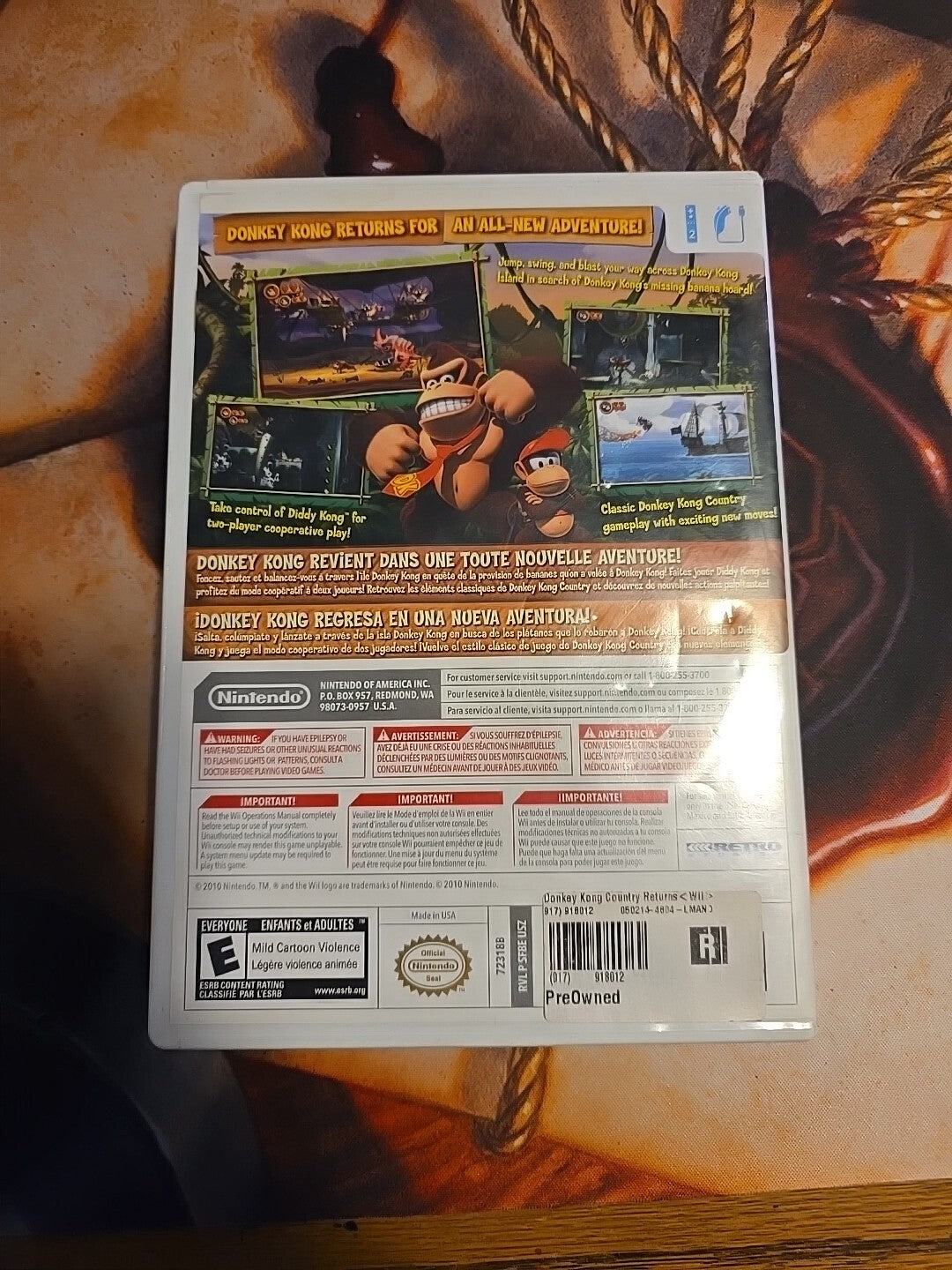 Donkey Kong Country Returns Nintendo Wii Tested & Works