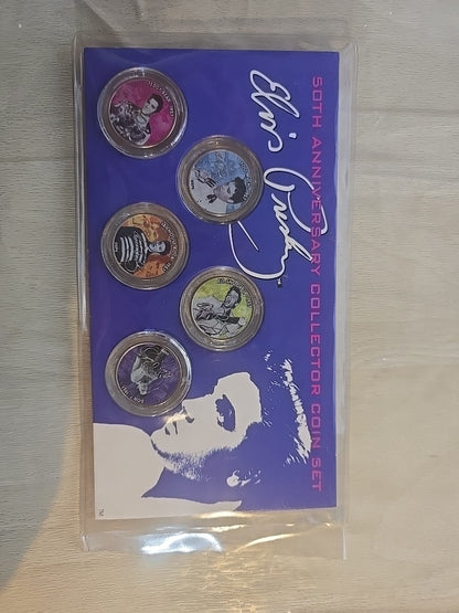 Elvis Presley 50th Anniversary Commemorative Collector Coin Set Morgan Mint NEW