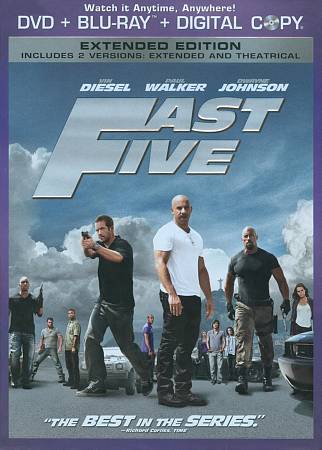 Fast Five (Blu-ray/DVD, 2011, 2-Disc Set, Rated/Unrated Includes Digital Copy...
